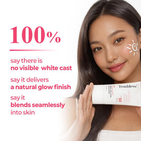 Troubless Glass Glow SPF 50 vegan and cruelty-free packaging highlighted