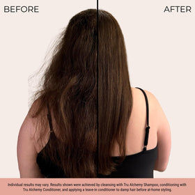Tru Alchemy Conditioner cream-texture closeup suggesting lasting moisture and frizz control