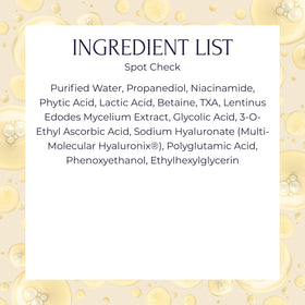 Tru Alchemy Spot Check niacinamide blend close-up for skin-tone support