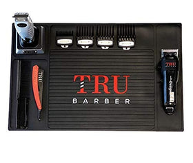 TRU BARBER Organizer Mat top view shows organized workspace and tool protection.