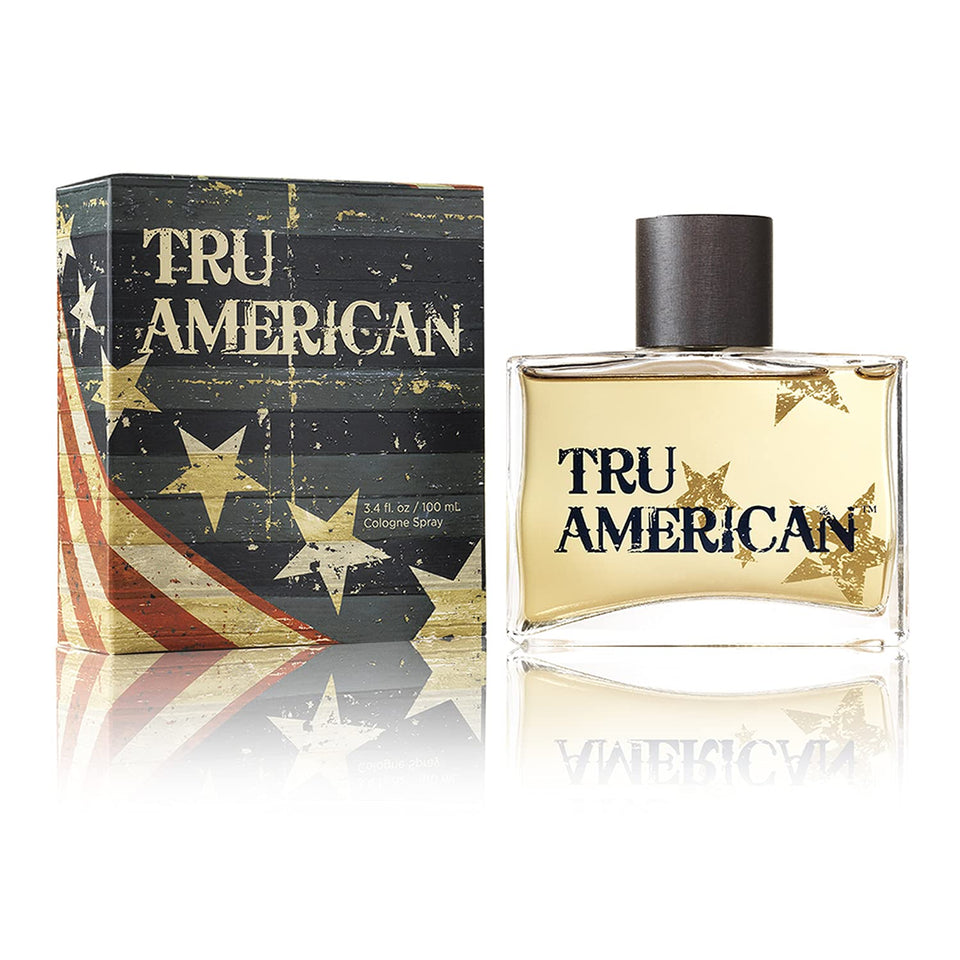 Tru Fragrance Beauty American Men's Cologne bottle front showcases bold masculinity and classic style.