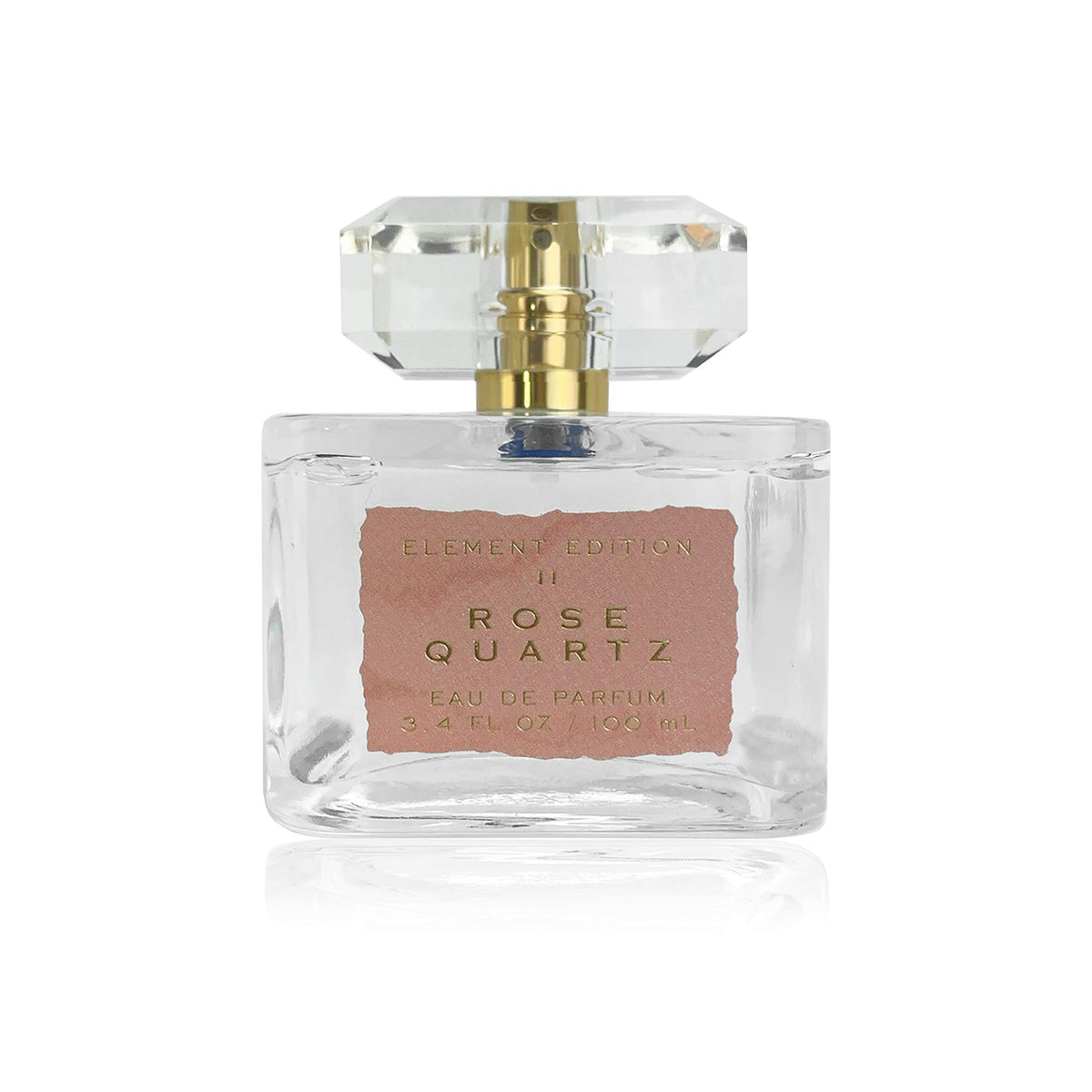 Tru Fragrance Beauty Element Edition Rose Quartz bottle with calming pear and freesia notes