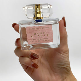 Tru Fragrance Beauty Element Edition Rose Quartz close-up showing crystal-cut detailing