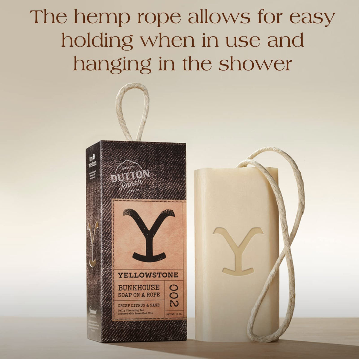 Tru Fragrance Beauty hemp rope hanging use showcases convenient shower storage and lathering.