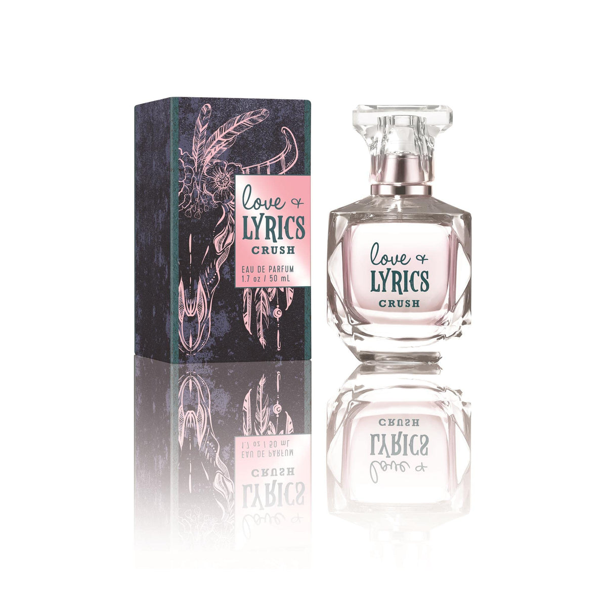 Tru Fragrance Beauty Love & Lyrics Crush bottle close-up, highlighting fruity floral notes for everyday wear