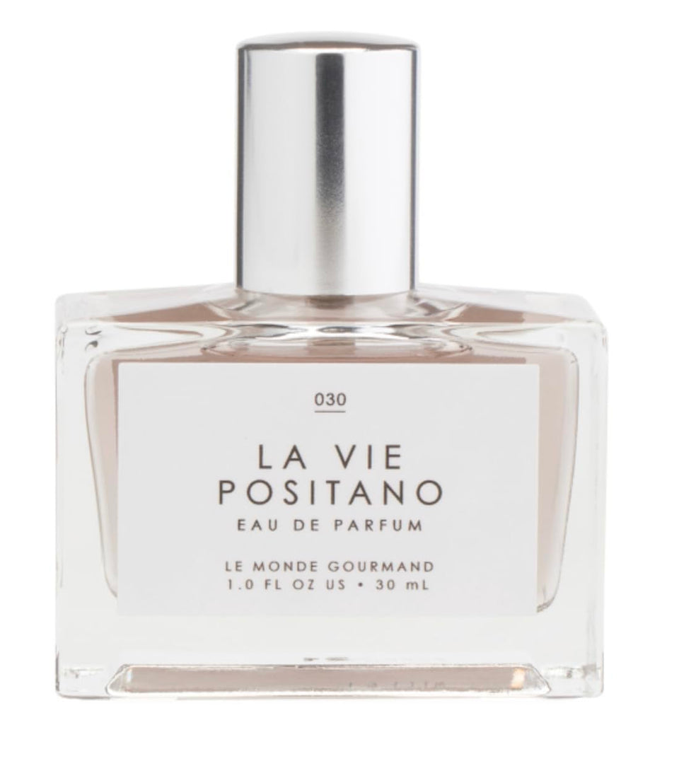 Tru Fragrance Gourmand La Vie Positano bottle for day-to-night wear with sea salt and florals.