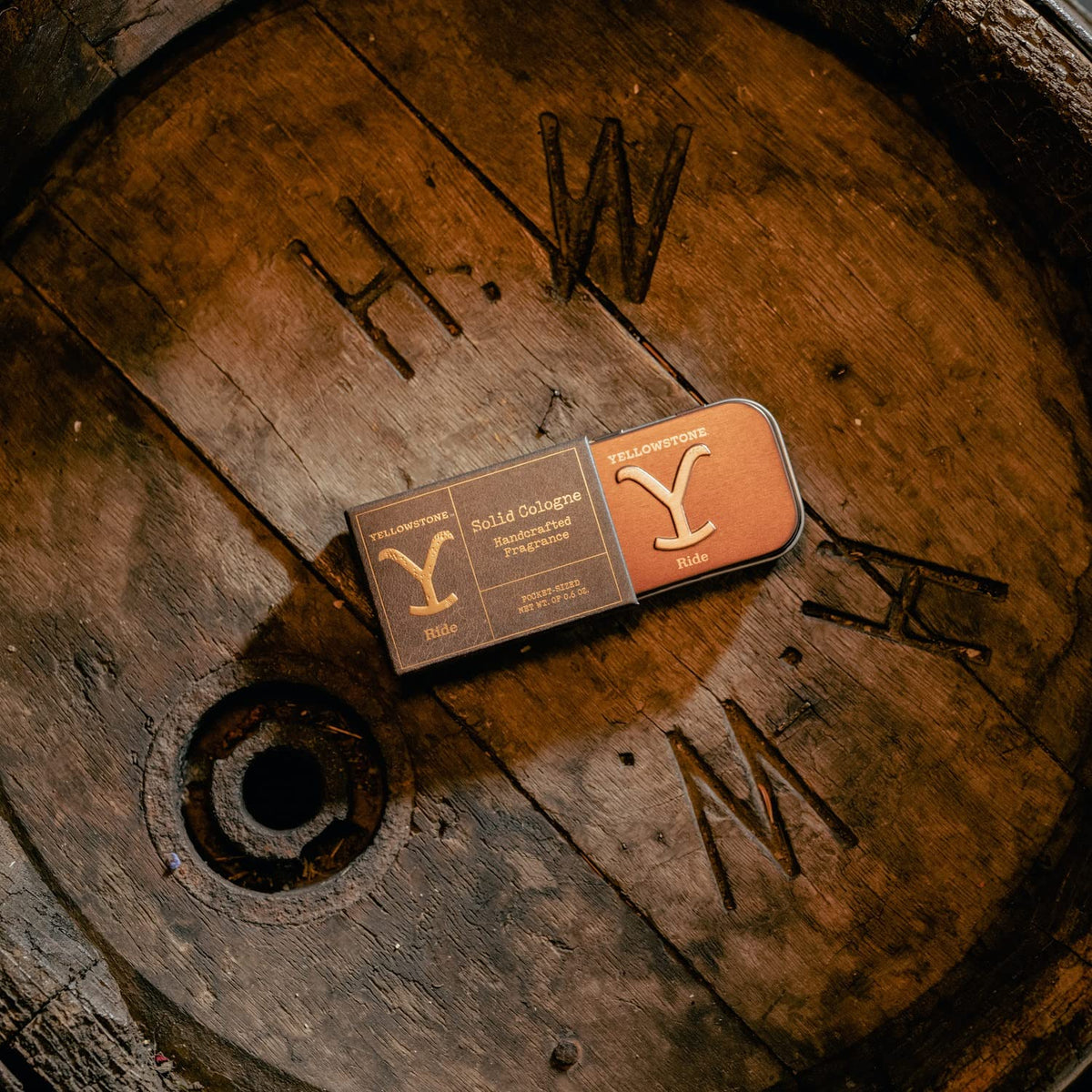 Tru Fragrance Beauty Yellowstone Ride solid cologne travel-friendly companion for on-the-go scent.