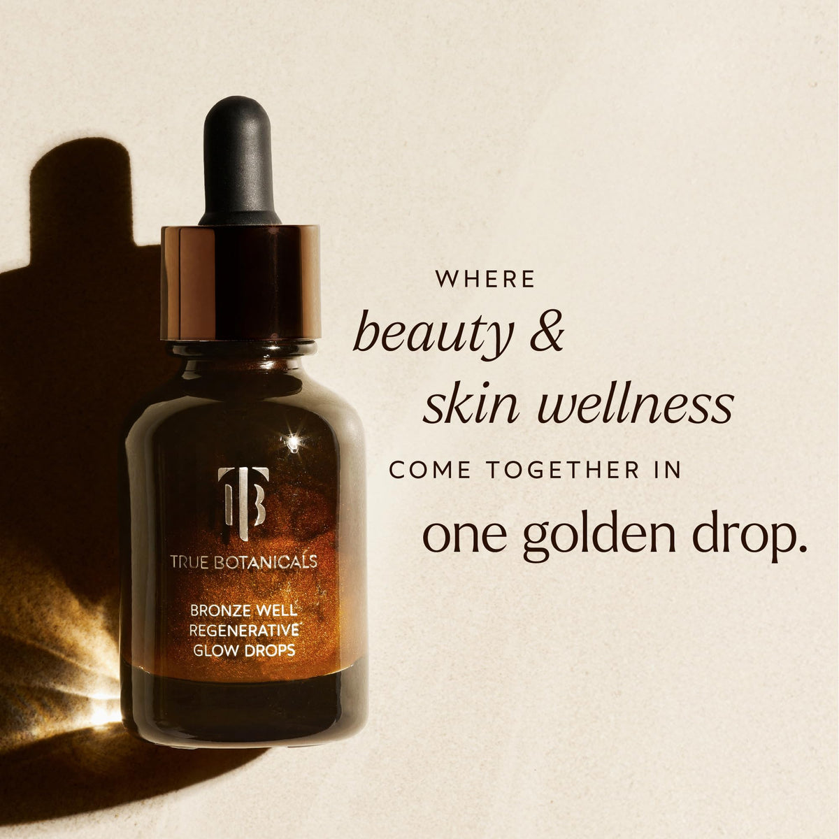 True Botanicals Bronze Well Regenerative Glow Drops ingredient blend highlights carotenoids and calendula oil.