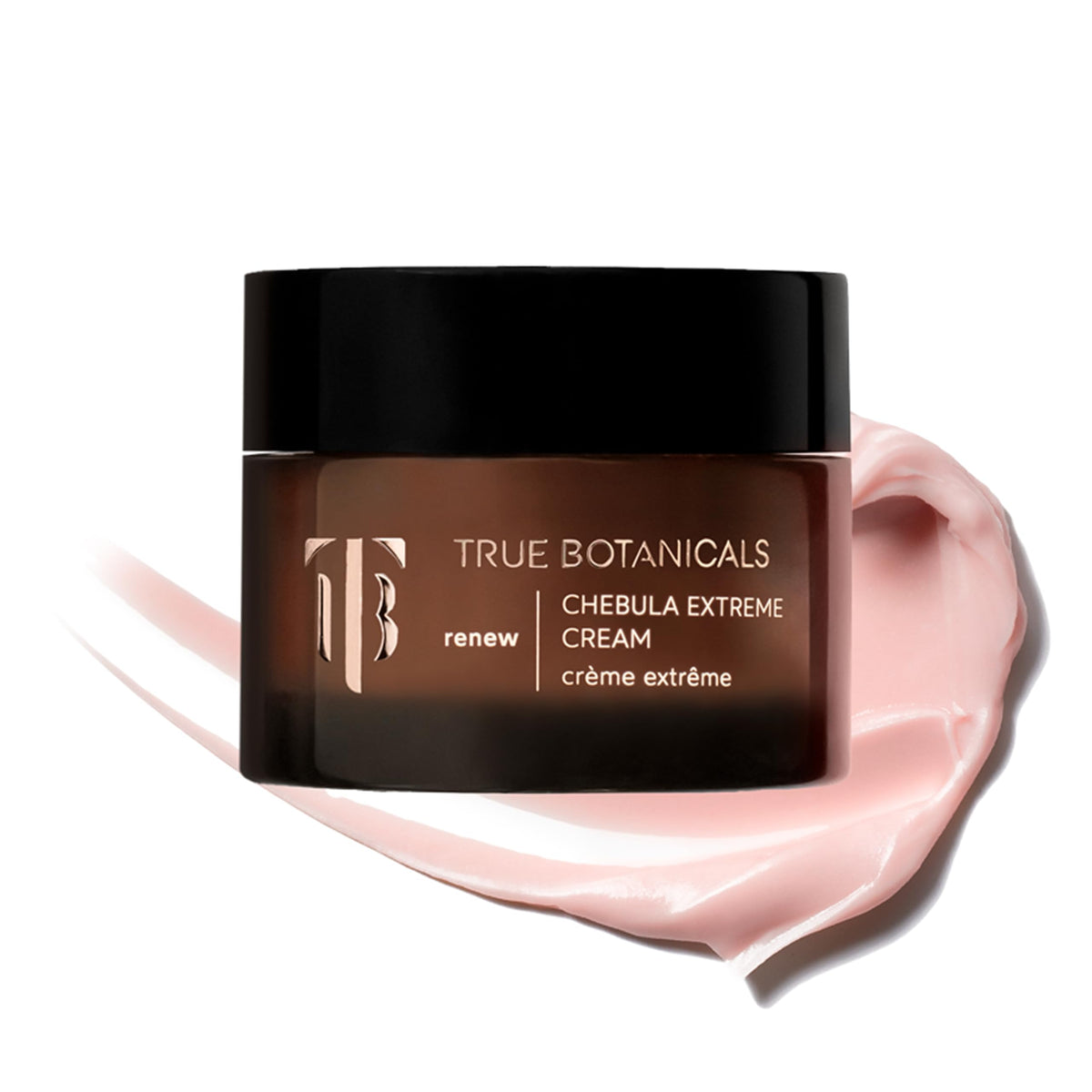 True Botanicals Chebula Extreme Cream jar closeup showing the pink texture for rich hydration.