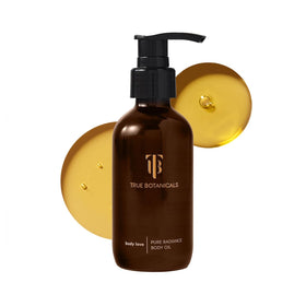 True Botanicals Pure Radiance Body Oil bottle for radiant skin
