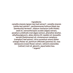 True Botanicals Renew Nutrient Mist ingredients closeup highlighting antioxidants and kombucha