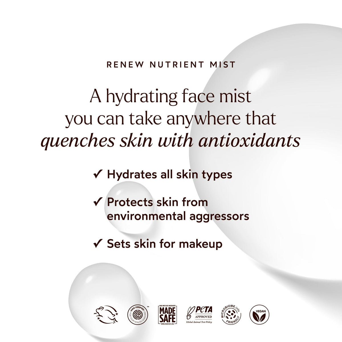 True Botanicals Renew Nutrient Mist mist-dispense demonstrates easy facial refresh