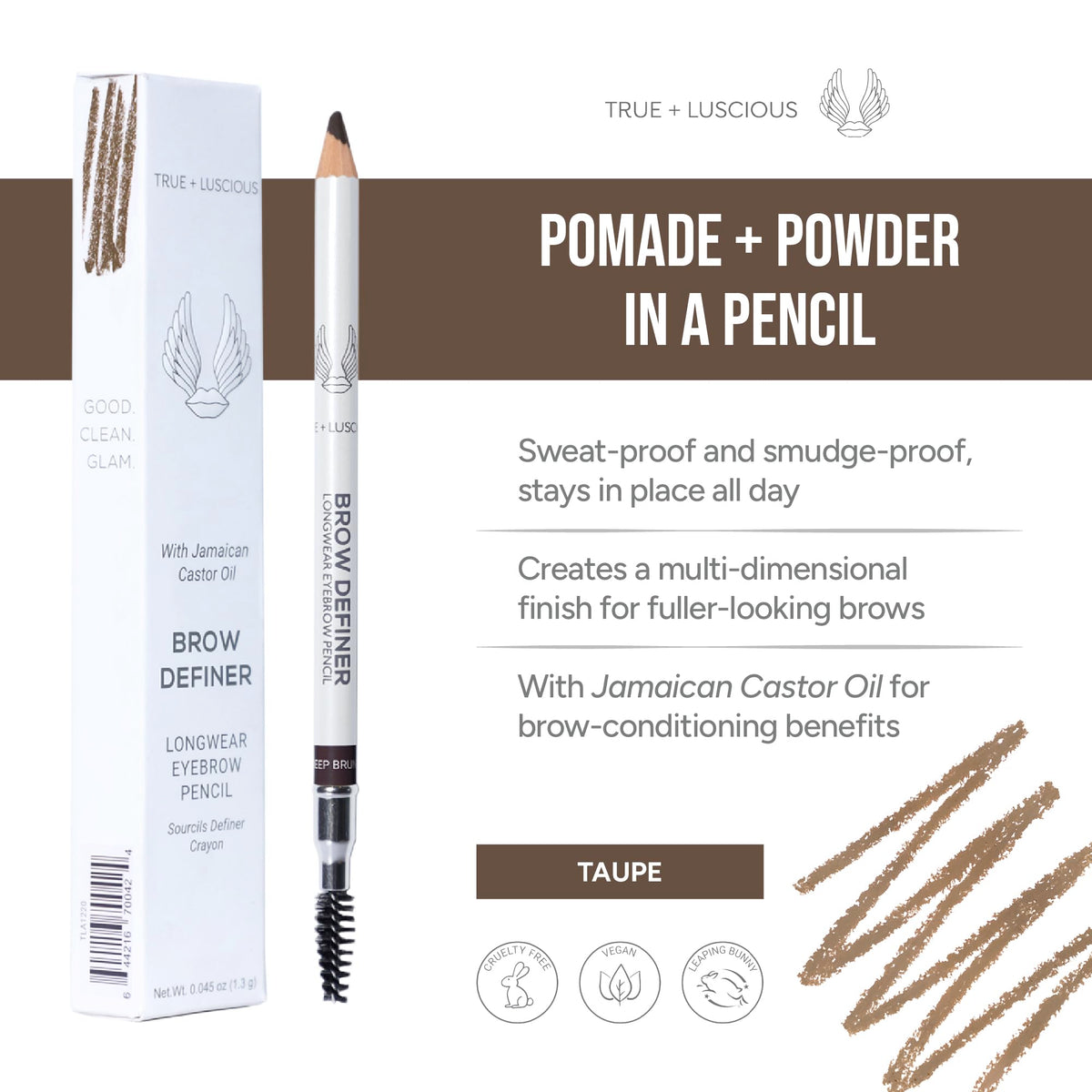 Built-in spoolie blending wand in action for seamless color balance.