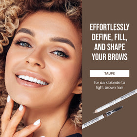 Organic Jamaican Castor Oil infusion visible while applying brows.