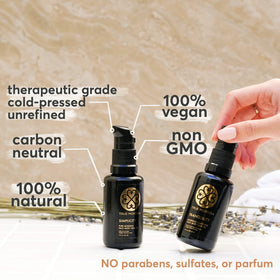 True Moringa Oil dropper applying on the face for lightweight hydration.