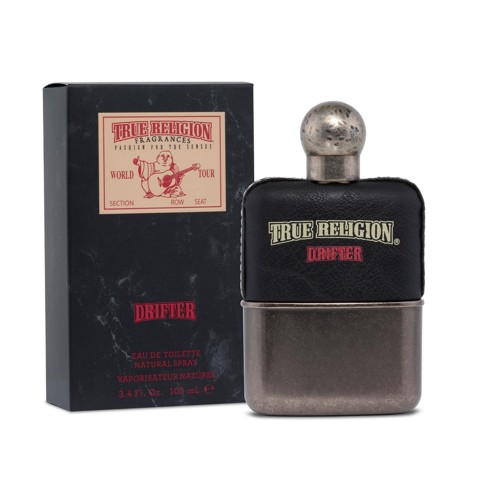 True Religion Drifter bottle front, masculine design for everyday wear