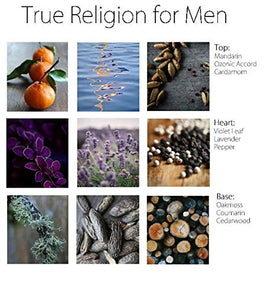 True Religion for Men packaging detail shows premium design ideal for gifting.