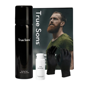 True Sons Hair Dye Foam bottle for natural brown-black look.