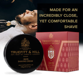 Truefitt & Hill 1805 shaving bowl with brush‑ready lather containment.