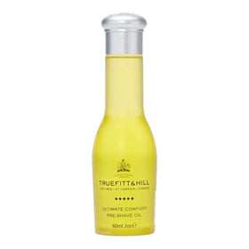 Truefitt & Hill Ultimate Comfort Pre-Shave Oil bottle for smooth glide and skin protection.