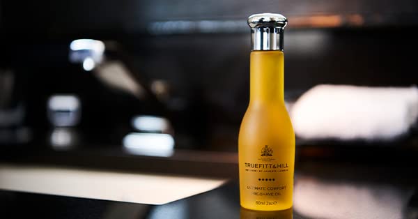 Pre-shave oil evenly applied, preparing skin for a comfortable shave.