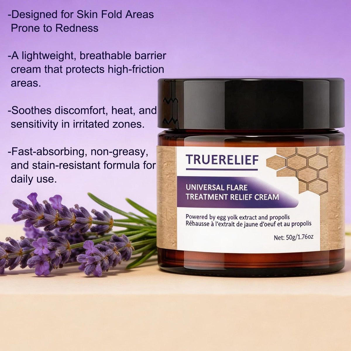 TRUERELIEF soothing salve jar closeup shows creamy texture for easy application