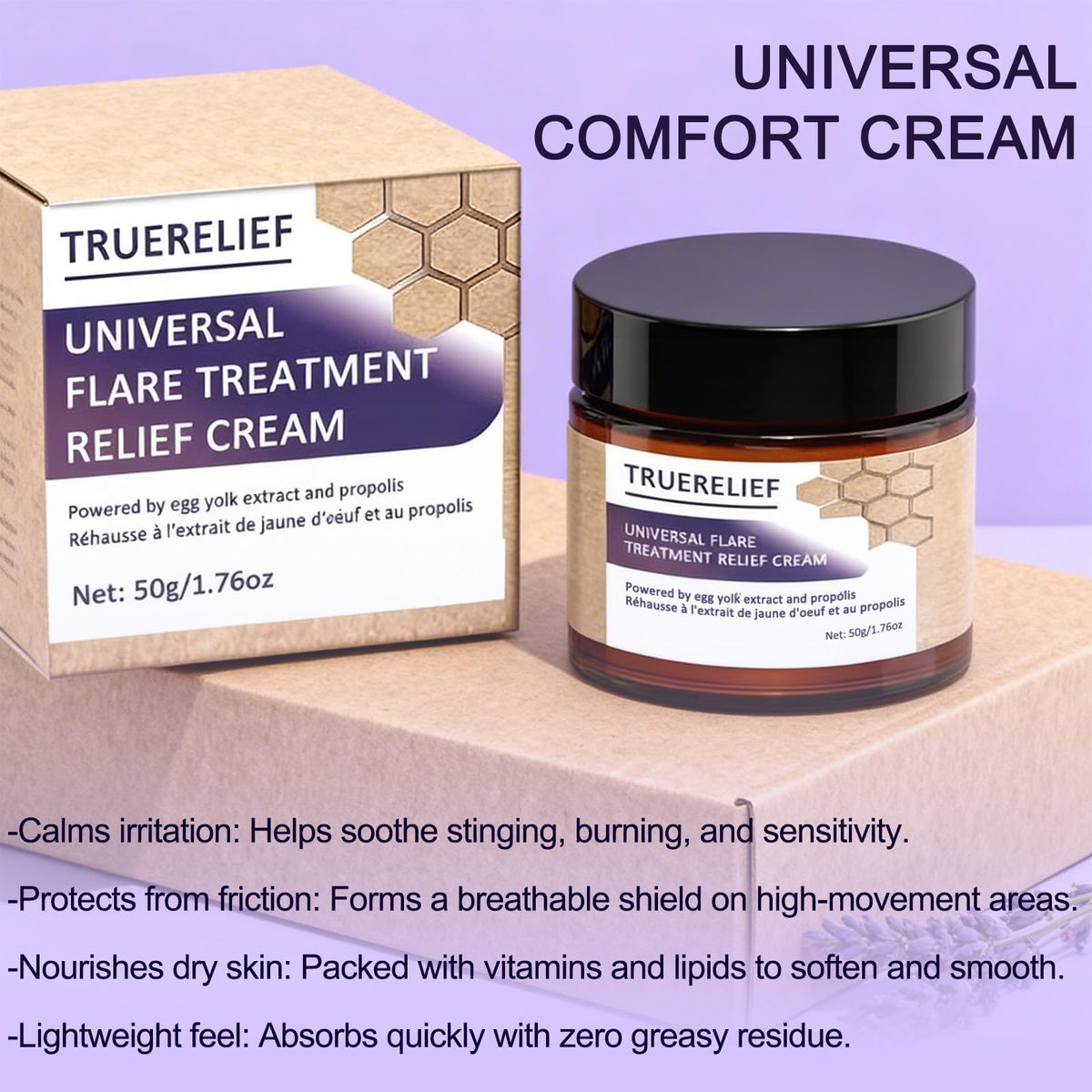 TRUERELIEF soothing salve cream swatch demonstrates rich texture for targeted relief