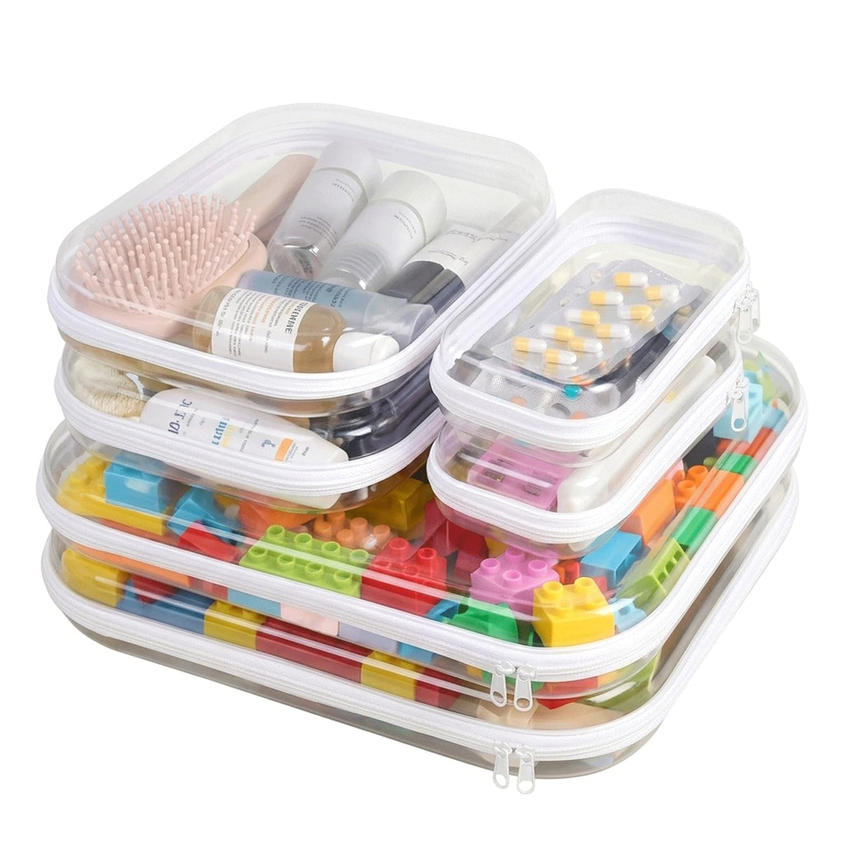 TRUEVALE 6-pack clear shell small case for quick access to small items