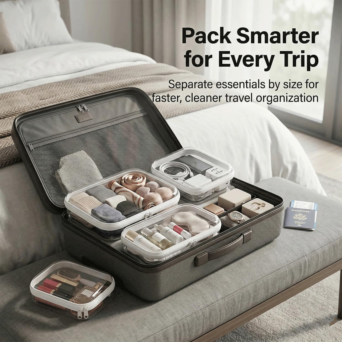 TRUEVALE clear pouch travel organization for cosmetics and essentials