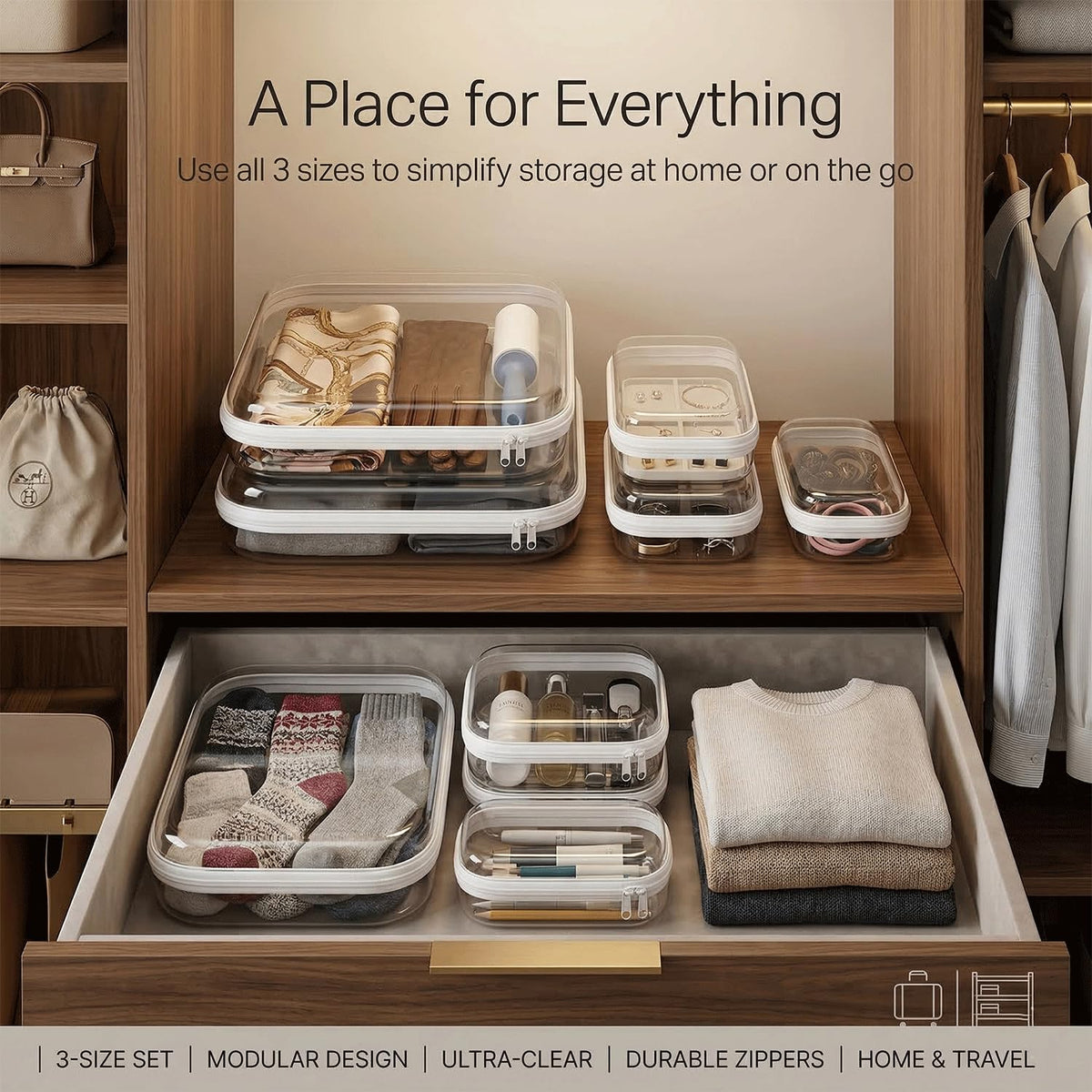 TRUEVALE hardshell organizer suitable for school supplies and electronics