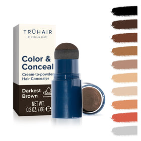 Truhair Color & Conceal waterproof root touch up cap design for mess-free application