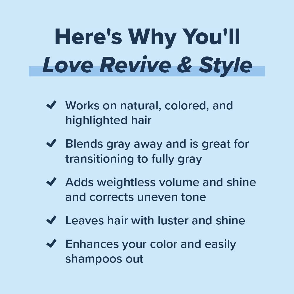 Truhair Revive and Style Color Mousse swatch on hair demonstrates natural coverage.