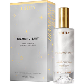 Truly Diamond Baby serum bottle pour demonstrates instant glow and hydration.