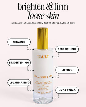 Truly Diamond Peptides close-up highlights deep penetration for improved firmness.