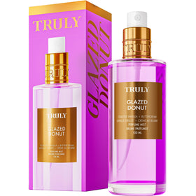 Truly Glazed Donut Perfume Mist bottle shows creamy vanilla and buttercream for everyday wear.