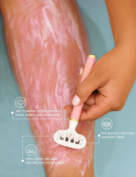 Truly Life Shaver Razor pink flex-grip handle provides precise control.