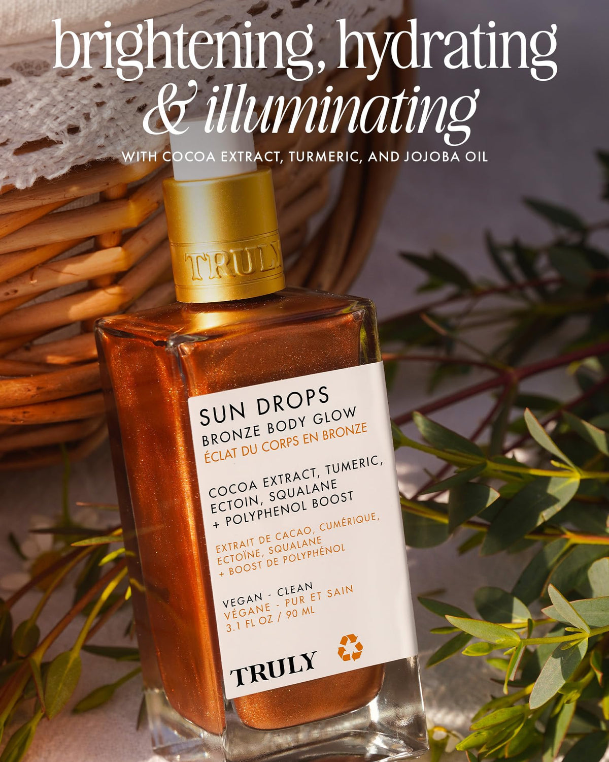 Truly Sun Drops glow on skin all tones showcases warm, non-greasy shimmer.
