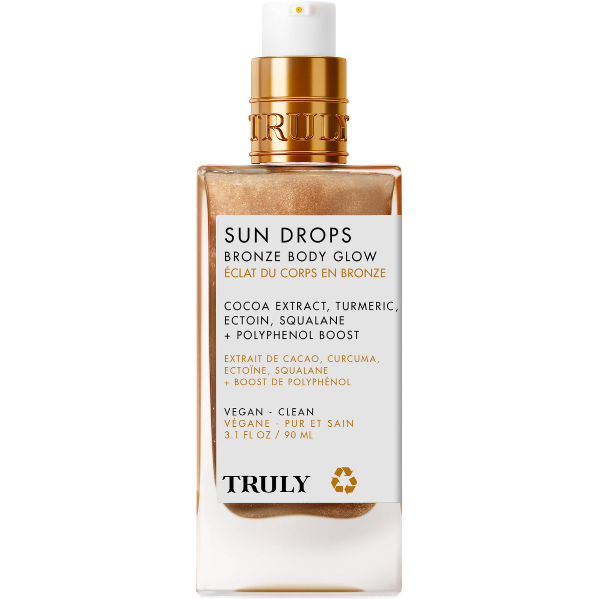 Truly Sun Drops pour action demonstrates easy, streak-free application and quick bronze payoff.