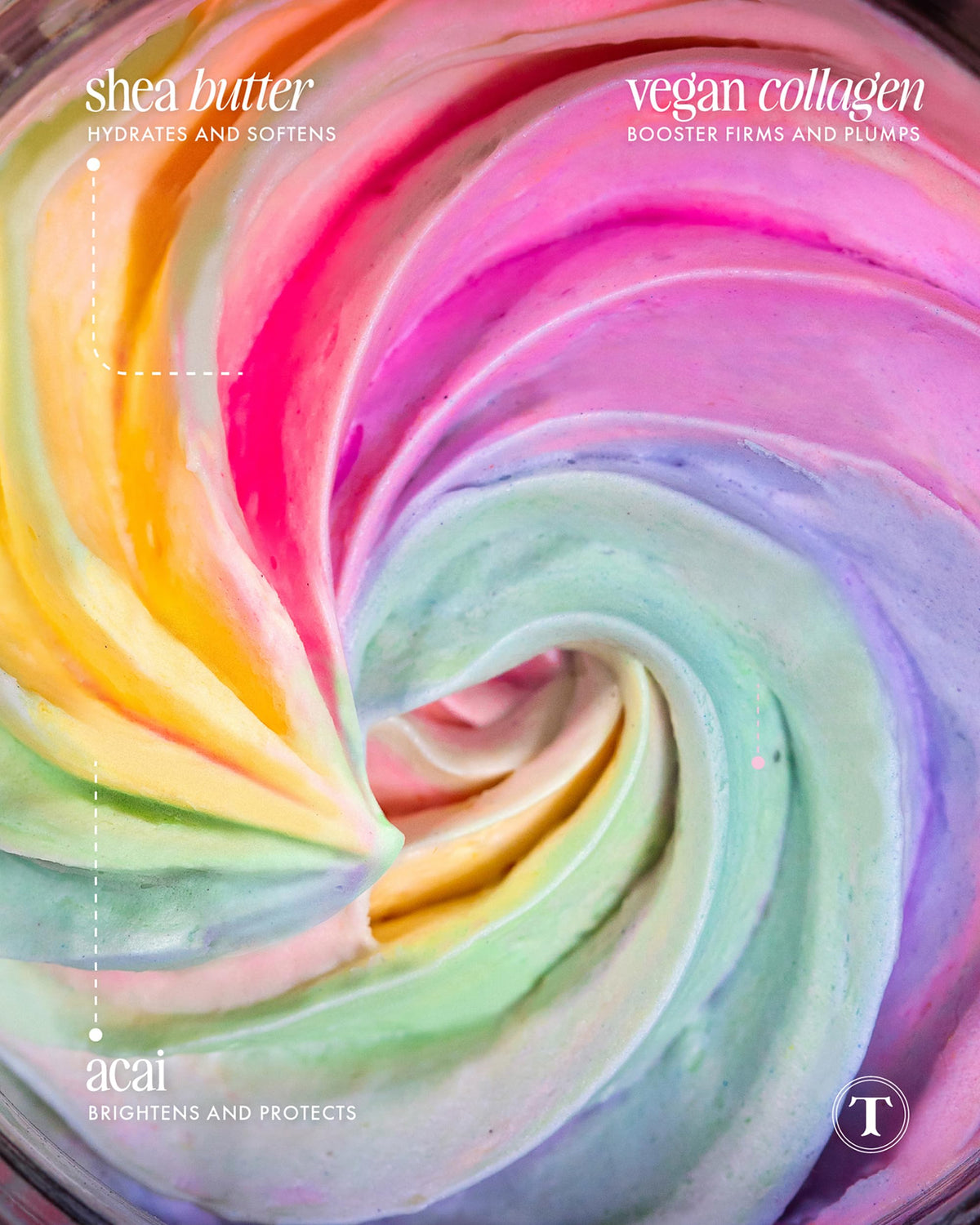 Rose and shea butter infusion in Truly Unicorn Whipped Body Polish nourishes skin