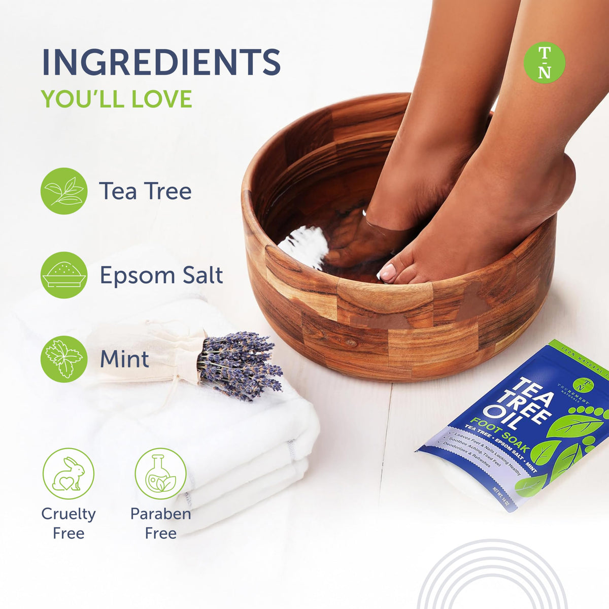 Truremedy Naturals foot bath softens calluses for smoother skin.