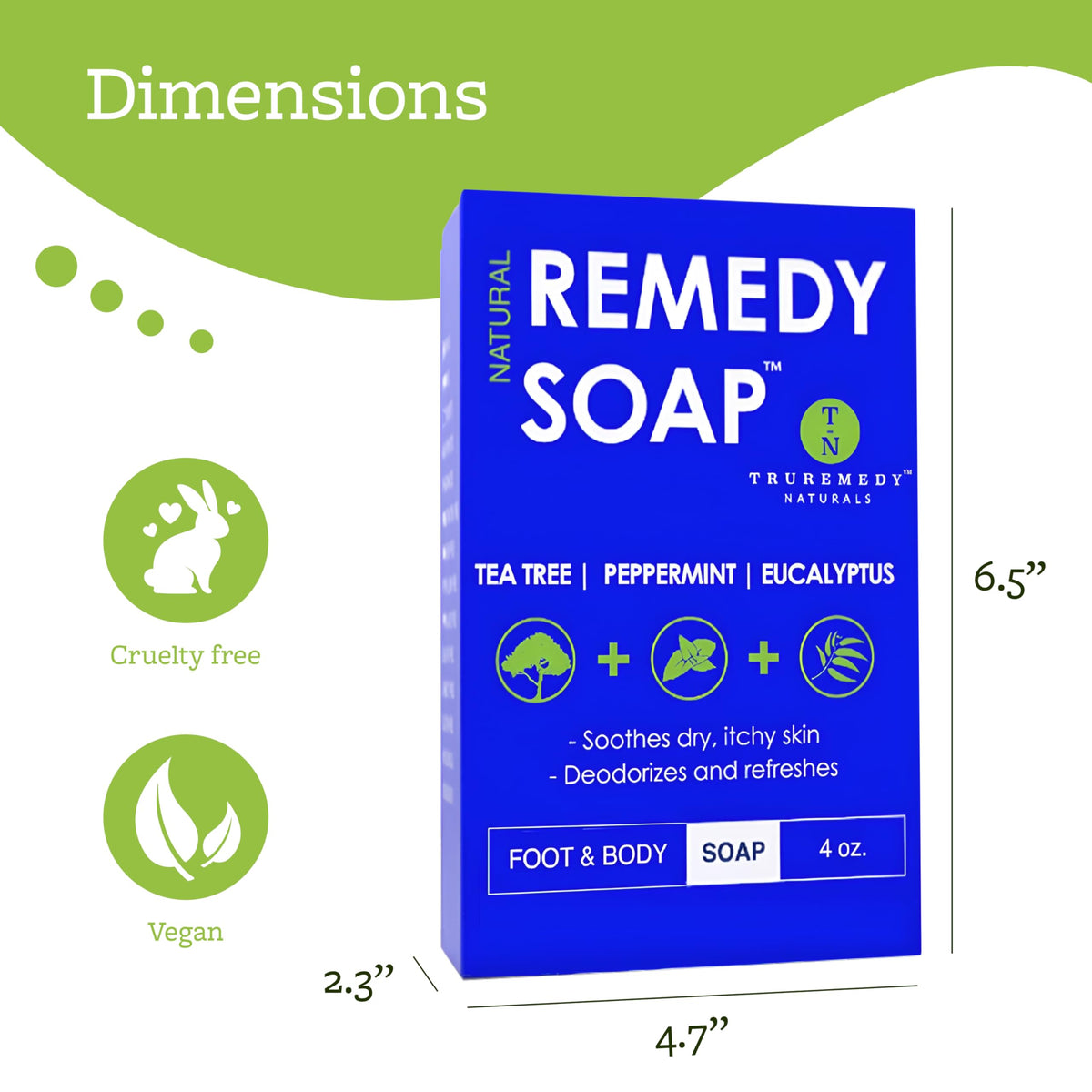 Truremedy Naturals Tea Tree Soap Bar Fresh Scent emphasizes revitalizing aroma for everyday energy.
