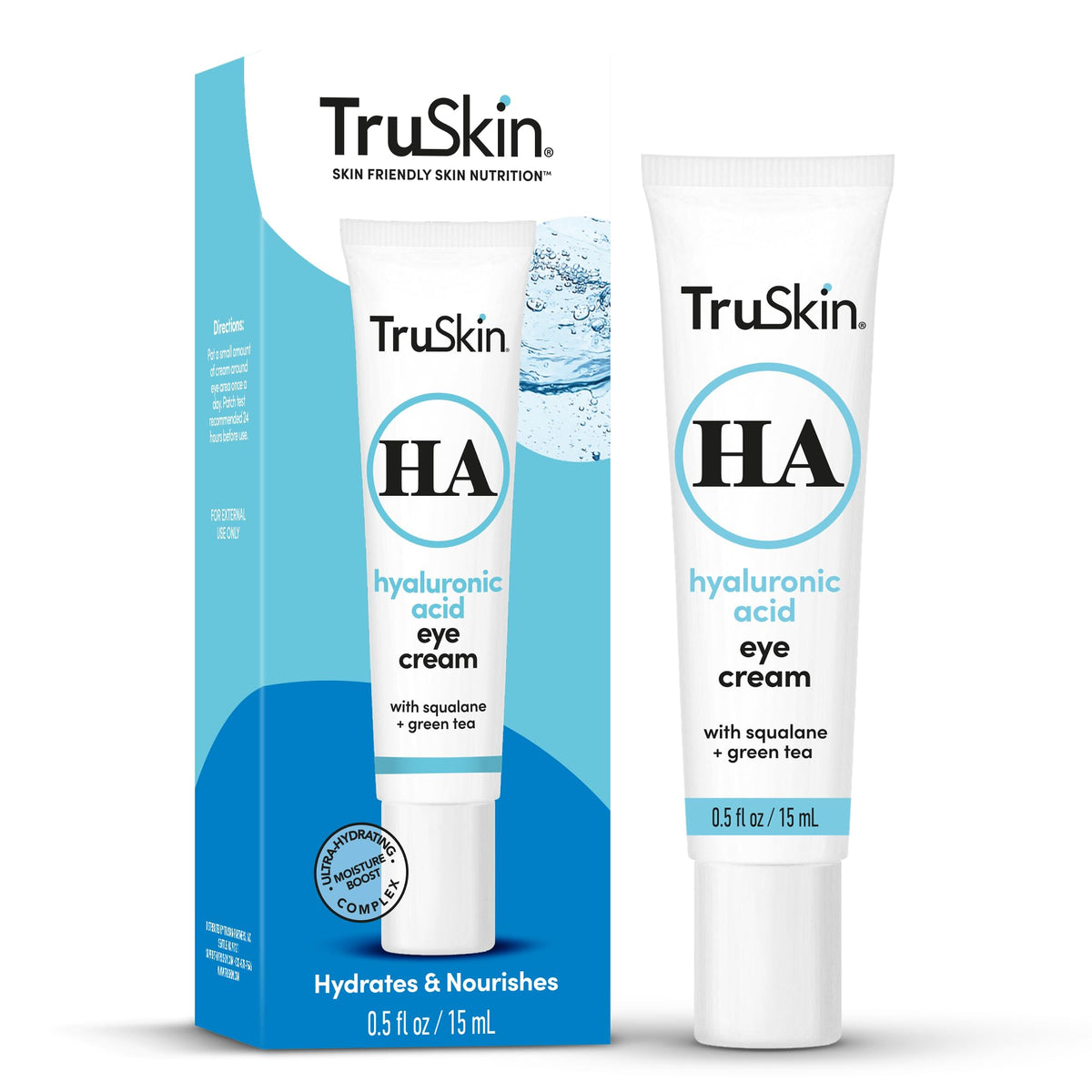 TruSkin Eye Cream with hyaluronic acid blend provides lasting hydration around the eyes.
