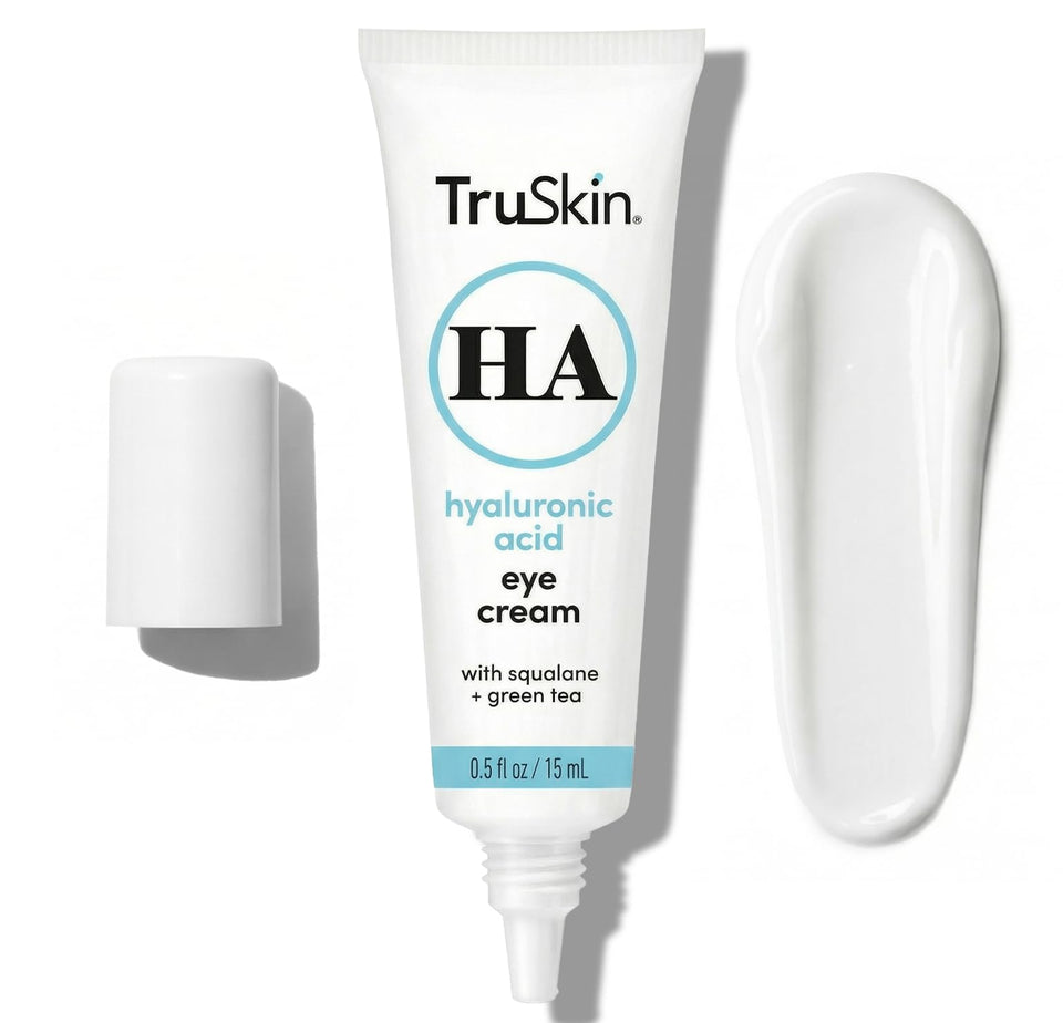 TruSkin Eye Cream application around the eye for deep hydration and smoother-looking skin.