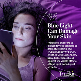 TruSkin Longevity Berry-rich serum ingredient close-up signals nourishing botanicals at work.