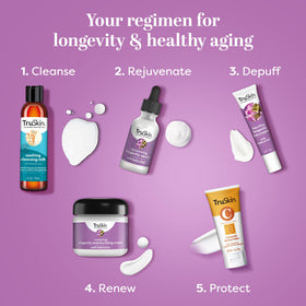 Neck and décolleté area receiving gentle hydration with TruSkin Longevity