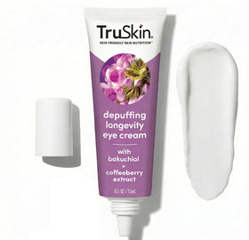 TruSkin Longevity Eye Cream bottle with smooth texture and moisturizing benefits