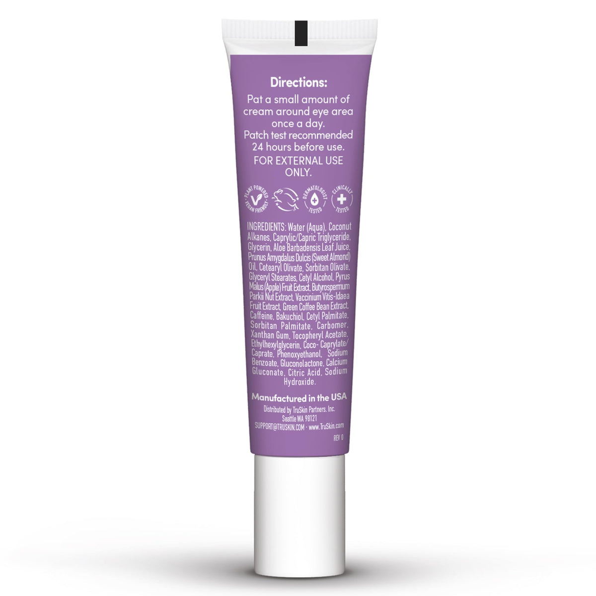 TruSkin Longevity Eye Cream jar beside essential beauty tools