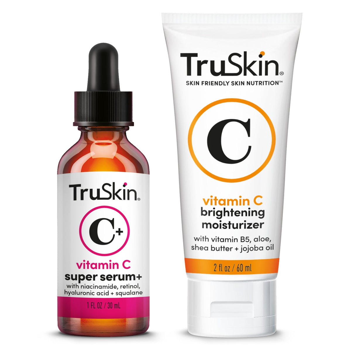 TruSkin Super C Duo bottle front close-up highlighting glow-friendly formula