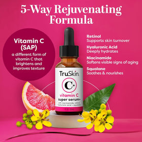TruSkin Super C Duo serum dropper in use for radiant skin