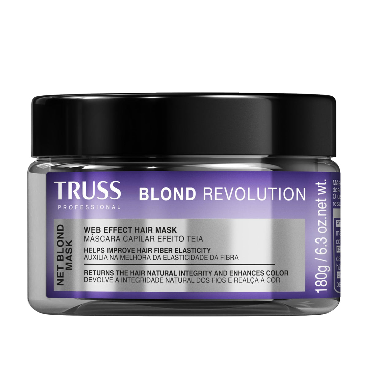 TRUSS Blond Revolution mask packaging shows premium blonde care for color-safe renewal.
